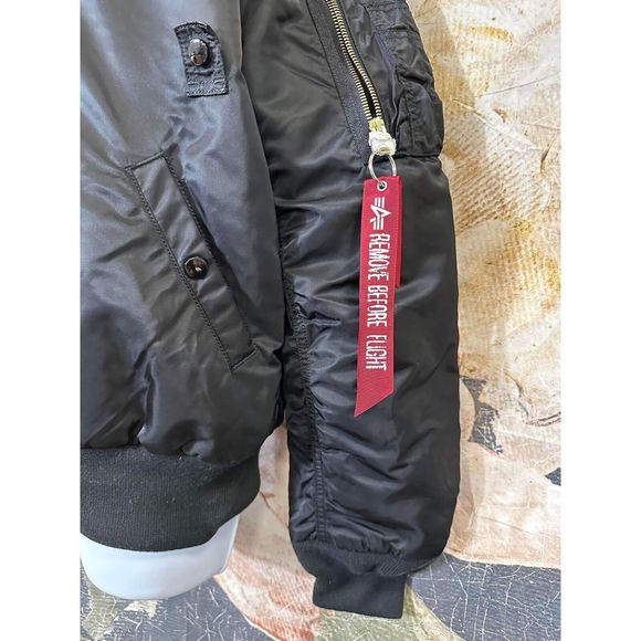 NWT ALPHA INDUSTRIES womens MA-1 NATUS W FLIGHT JACKET Size 14 - Picture 8 of 8